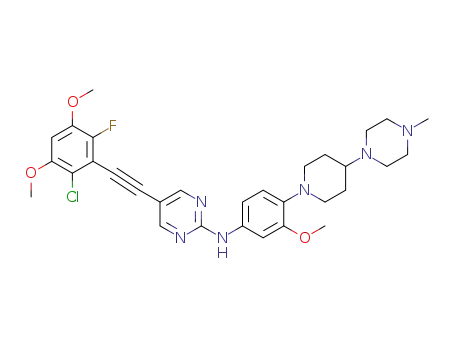 5-[(2-chloro-6-fluoro-3,5-dimethoxyphenyl)ethynyl]-N-{3-methoxy-4-[4-(4-methylpiperazin-1-yl)piperidin-1-yl]phenyl}pyrimidin-2-amine
