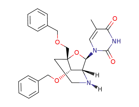 (1R,2S,5R,7R,8S)-5-benzyloxymethyl-8-benzyloxy-7-(thymin-1-yl)-2-aza-6-oxabicyclo[3.2.1]octane