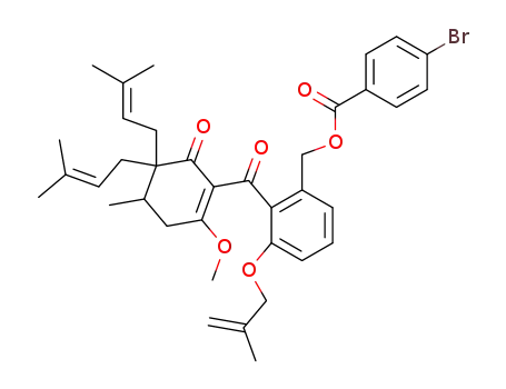 4-bromo-benzoic acid 2-[2-methoxy-4-methyl-5,5-bis-(3-methyl-but-2-enyl)-6-oxo-cyclohex-1-enecarbonyl]-3-(2-methyl-allyloxy)-benzyl ester