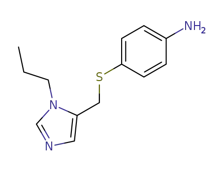 Molecular Structure of 597583-17-0 (Benzenamine, 4-[[(1-propyl-1H-imidazol-5-yl)methyl]thio]-)