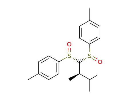 Molecular Structure of 647835-09-4 (Benzene,
1,1'-[[(2R)-2,3-dimethylbutylidene]bis[(S)-sulfinyl]]bis[4-methyl-)
