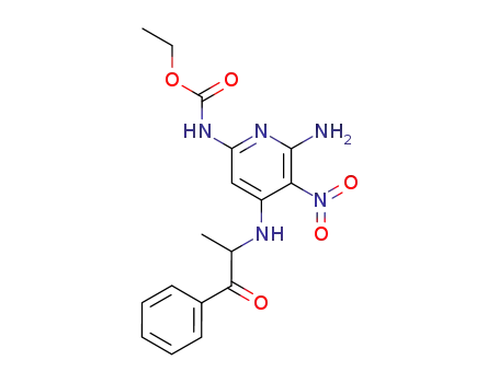 Carbamic acid,
[6-amino-4-[(1-methyl-2-oxo-2-phenylethyl)amino]-5-nitro-2-pyridinyl]-,
ethyl ester