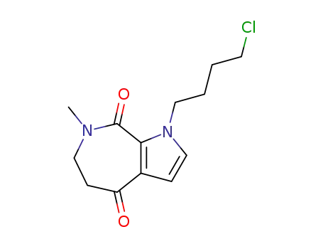Molecular Structure of 136975-57-0 (1-(4-Chlorobutyl)-7-methyl-6,7-dihydropyrrolo[2,3-c]azepine-4,8(1H,5H)-dione)