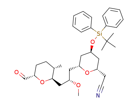 {(2S,4S,6R)-4-(tert-butyldiphenylsilanyloxy)-6-[(2S)-3-((2R,3S,6S)-6-formyl-3-methyltetrahydro-2H-pyran-2-yl)-2-methoxypropyl]tetrahydro-2H-pyran-2-yl}acetonitrile
