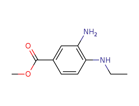 Molecular Structure of 343942-49-4 (Benzoic acid, 3-amino-4-(ethylamino)-, methyl ester (9CI))