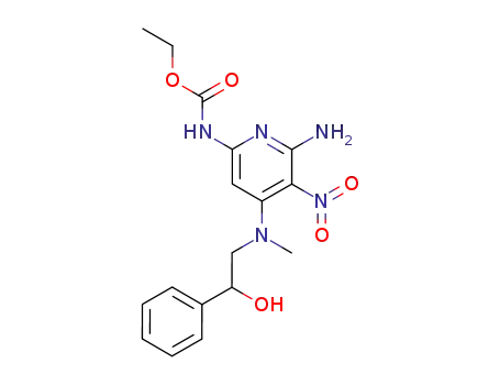 Carbamic acid,
[6-amino-4-[(2-hydroxy-2-phenylethyl)methylamino]-5-nitro-2-pyridinyl]-,
ethyl ester