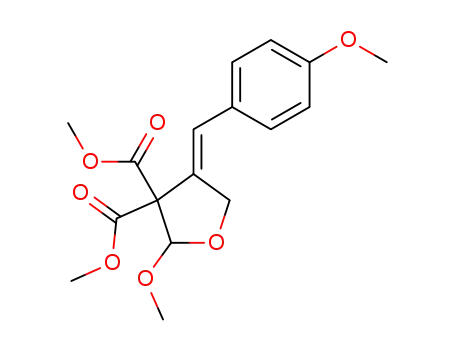 Molecular Structure of 862785-15-7 (2-methoxy-4-[1-(4-methoxyphenyl)-meth-(Z)-ylidene]-dihydrofuran-3,3-dicarboxylic acid dimethyl ester)