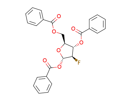 Molecular Structure of 171721-00-9 (1,3,5-Tri-O-benzoyl-2-deoxy-2-fluoro-alpha-L-arabinofuranose)