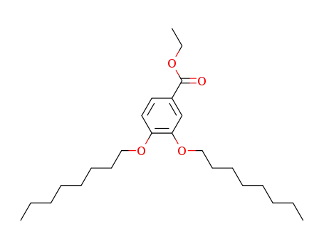 Molecular Structure of 111195-34-7 (3,4-Bis-octyloxy-benzoic acid ethyl ester)