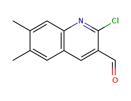 Molecular Structure of 94856-39-0 (2-CHLORO-6,7-DIMETHYLQUINOLINE-3-CARBALDEHYDE)
