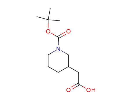 Molecular Structure of 183483-09-2 (N-Boc-3-piperidineacetic acid)