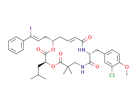 (3S,10R,16S)-10-(3-chloro-4-methoxybenzyl)-16-[(2Z)-3-iodo-3-phenylprop-2-enyl]-3-isobutyl-6,6-dimethyl-1,4-dioxa-8,11-diazacyclohexadec-13-ene-2,5,9,12-tetrone