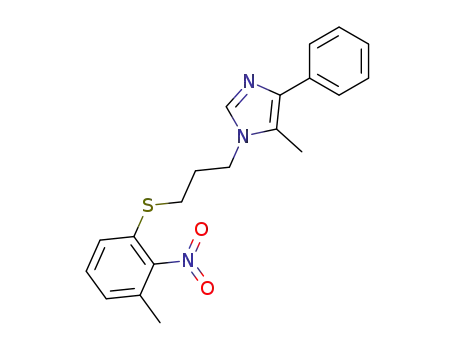 Molecular Structure of 148726-34-5 (3-<<3-(5-methyl-4-phenyl-1H-imidazol-1-yl)propyl>thio>-2-nitrotoluene)
