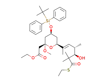 [(2R,4S,6S)-4-(tert-Butyl-diphenyl-silanyloxy)-6-((E)-(3S,4R)-5-ethylsulfanylcarbonyl-4-hydroxy-1,3,5-trimethyl-hex-1-enyl)-2-methoxy-tetrahydro-pyran-2-yl]-acetic acid ethyl ester