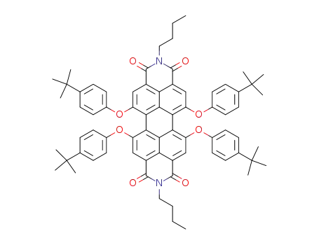 Molecular Structure of 335654-34-7 (N,N-dibutyl-5,6,12,13-tetrakis(4-(1,1-dimethylethyl)phenoxy)- 3,4,9,10-perylenedicarboximide)
