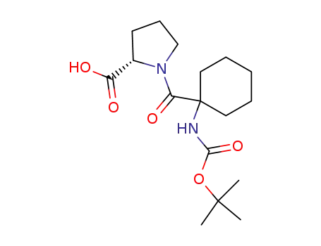 Molecular Structure of 804547-96-4 (L-Proline,
1-[[1-[[(1,1-dimethylethoxy)carbonyl]amino]cyclohexyl]carbonyl]-)
