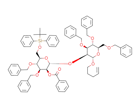 pent-4-enyl 2-O-(2-O-benzoyl-3,4-di-O-benzyl-6-O-(tert-butyldiphenylsilyl)-α-D-mannopyranosyl)-3,4,6-tri-O-benzyl-α-D-mannopyranoside