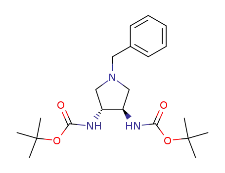 Molecular Structure of 205251-35-0 ((R,R)-N-BENZYL-3,4-TRANS-(N-BOC)-DIAMINOPYRROLIDINE)