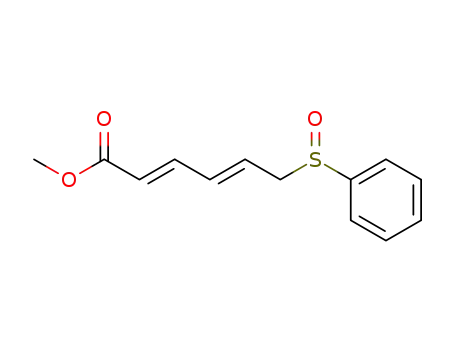 Molecular Structure of 81454-76-4 (2,4-Hexadienoic acid, 6-(phenylsulfinyl)-, methyl ester, (2E,4E)-)