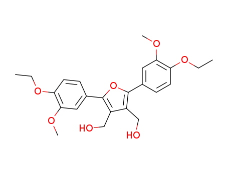 Molecular Structure of 987-71-3 (3,4-Furandimethanol, 2,5-bis(4-ethoxy-3-methoxyphenyl)-)