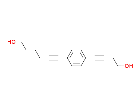 Molecular Structure of 857349-14-5 (6-(4-(4-hydroxy-1-butynyl)phenyl)-5-hexyn-1-ol)