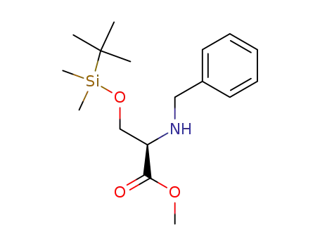 Molecular Structure of 794518-57-3 ((R)-methyl 2-(benzylamino)-3-((tert-butyldimethylsilyl)oxy)propanoate)