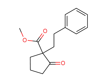 Molecular Structure of 172805-63-9 (Cyclopentanecarboxylic acid, 2-oxo-1-(2-phenylethyl)-, methyl ester)
