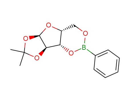 Molecular Structure of 53829-60-0 (1,2-O-isopropylidene-α-D-xylofuranose-3,5-phenylboronate)