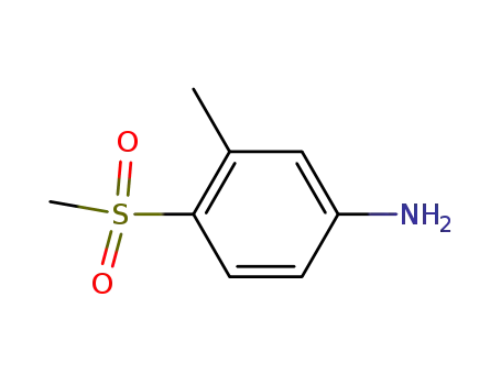 Molecular Structure of 1671-50-7 (BenzenaMine, 3-Methyl-4-(Methylsulfonyl)-)
