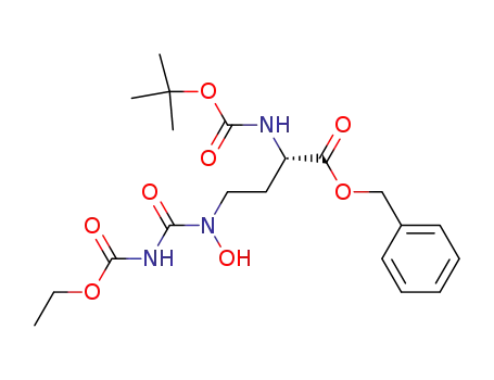 Molecular Structure of 1026082-99-4 ((2S)-<<(1,1-dimethylethoxy)carbonyl>amino>-4-<N'-(ethoxycarbonyl)-N-hydroxyureido>butanoic acid)