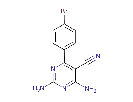 Molecular Structure of 1072135-28-4 (2,4-diamino-6-(4-bromophenyl)pyrimidine-5-carbonitrile)