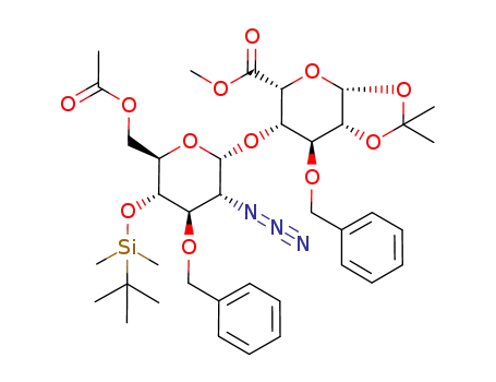 6-O-acetyl-2-azido-3-O-benzyl-4-O-tert-butyldimethylsilyl-2-deoxy-α-D-glucopyranosyl-(1->4)-methyl 3-O-benzyl-1,2-O-isopropylidene-β-L-idopyranosyluronate