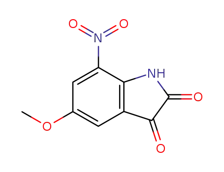 Molecular Structure of 172161-92-1 (1H-Indole-2,3-dione, 5-methoxy-7-nitro-)