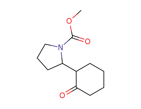 Molecular Structure of 76470-01-4 (methyl 2-(2-oxocyclohexyl)-1-pyrrolidinecarboxylate)