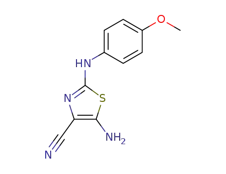 Molecular Structure of 134312-06-4 (5-amino-4-cyano-2-<(4-methoxyphenyl)amino>thiazole)