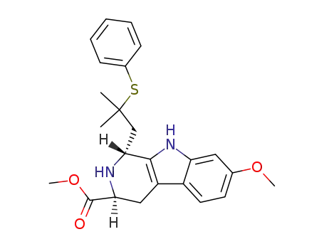 (1R,3S)-7-Methoxy-1-(2-methyl-2-phenylsulfanyl-propyl)-2,3,4,9-tetrahydro-1H-β-carboline-3-carboxylic acid methyl ester