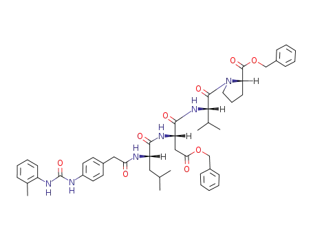 N-<<4-<<<(2-methylphenyl)amino>carbonyl>amino>phenyl>acetyl>-L-leucyl-L-(α-O-benzylaspartyl)-L-valyl-O-benzyl proline