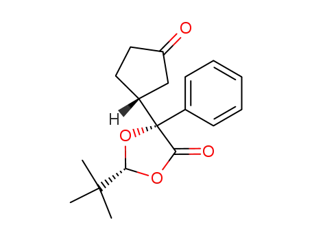 1,3-Dioxolan-4-one,
2-(1,1-dimethylethyl)-5-[(1R)-3-oxocyclopentyl]-5-phenyl-, (2R,5R)-