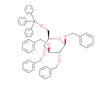 Molecular Structure of 27851-28-1 (6-O-Trityl-1,2,3,4-tetra-O-benzyl-β-D-glucopyranose)