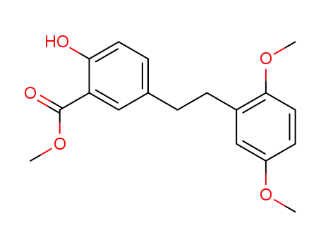 Molecular Structure of 150779-71-8 (Benzoic acid,5-[2-(2,5-dimethoxyphenyl)ethyl]-2-hydroxy-, methyl ester)