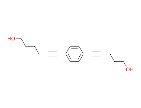 Molecular Structure of 857349-13-4 (6-(4-(5-hydroxy-1-pentynyl)phenyl)-5-hexyn-1-ol)