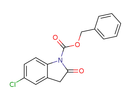 Molecular Structure of 197776-04-8 (1H-Indole-1-carboxylic acid, 5-chloro-2,3-dihydro-2-oxo-, phenylmethyl
ester)