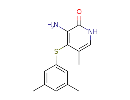 Molecular Structure of 172469-92-0 (3-amino-4-[(3,5-dimethylphenyl)sulfanyl]-5-methylpyridin-2(1H)-one)
