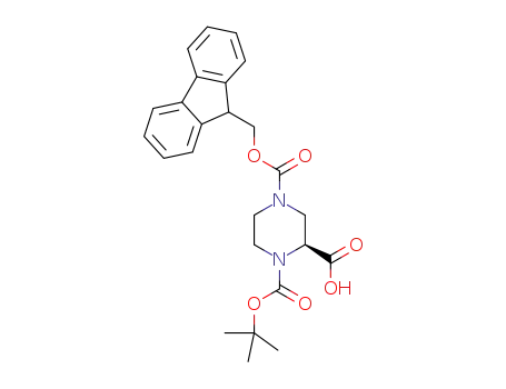 Molecular Structure of 218278-58-1 (1-Boc-4-Fmoc-2-piperazinecarboxylic acid)