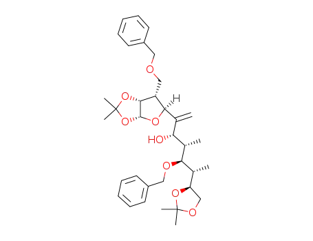 8-O-Benzyl-3-C-(benzyloxymethyl)-3,5,7,9-tetradeoxy-1,2:10,11-di-O-isopropylidene-7,9-di-C-methyl-5-methylene-α-D-allo-L-talo-undecofuranose-(1,4)