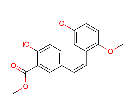 Molecular Structure of 150779-76-3 ((Z)-5-[2-(2,5-dimethoxyphenyl)ethenyl]-2-hydroxybenzoic acid methyl ester)