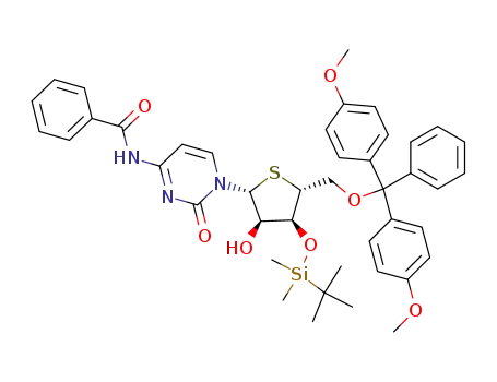 N-benzoyI-1-[S-(4,4'-dimethoxytrityl)-3-(t-butyIdimethylsilyl)-4-thio-β-D-ribofuranosyl]cytosine
