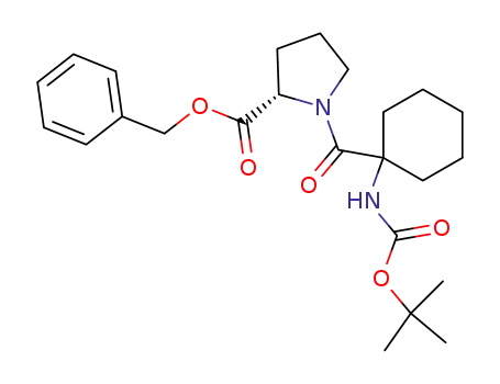 Molecular Structure of 804547-95-3 (L-Proline,
1-[[1-[[(1,1-dimethylethoxy)carbonyl]amino]cyclohexyl]carbonyl]-,
phenylmethyl ester)