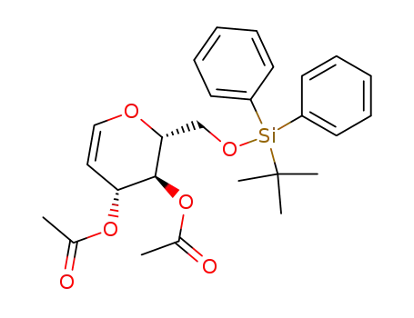 Molecular Structure of 151797-32-9 (3,4-DI-O-ACETYL-6-O-(TERT-BUTYLDIPHENYLSILYL)-D-GLUCAL)