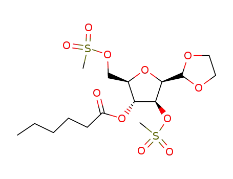 2,5-anhydro-4-O-n-hexanoyl-3,6-di-O-methanesulfonyl-D-glucoseethylene acetal